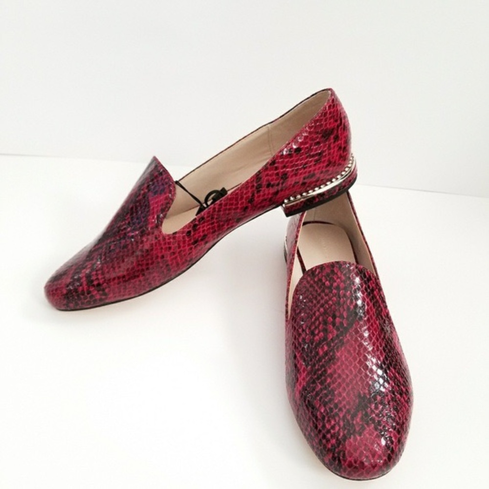 Zara Magenta Snake Skin Flat Loafer